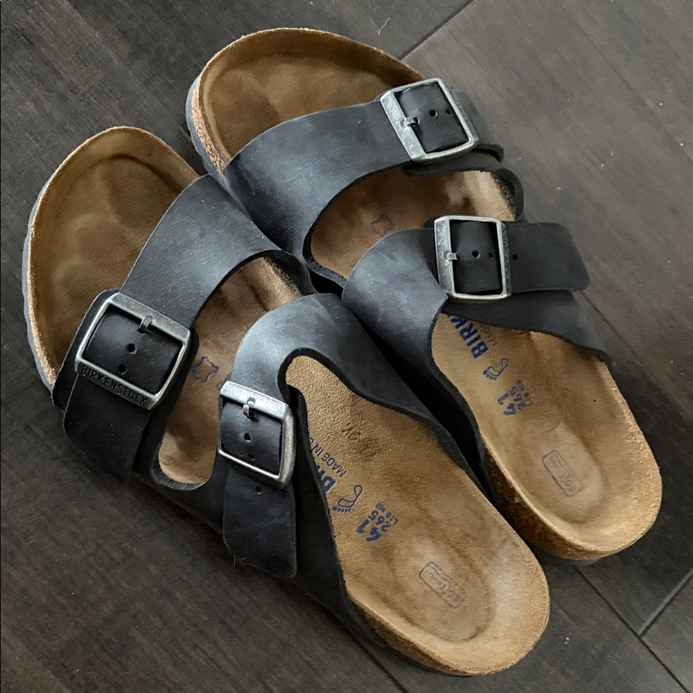 Birkenstock Arizona Dark Leather Slide Sandals 41